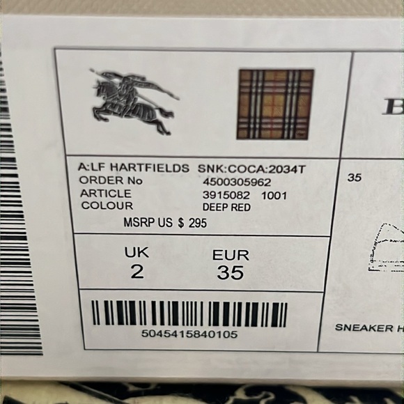 🎉𝐇𝐏!🎉BURBERRY HARTFIELD HOUSE CHECK LOW TOP SNEAKERS NIB - Picture 13 of 14